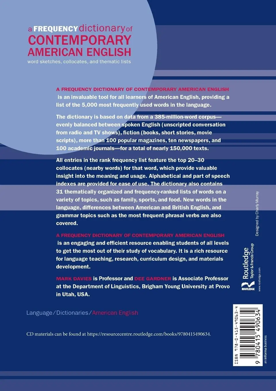 Rückseite: 9780415490634 | A Frequency Dictionary of Contemporary American English | Taschenbuch