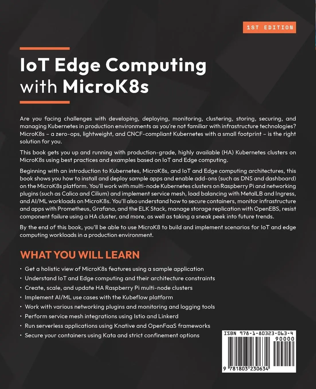 Rückseite: 9781803230634 | IoT Edge Computing with MicroK8s | Karthikeyan Shanmugam | Taschenbuch