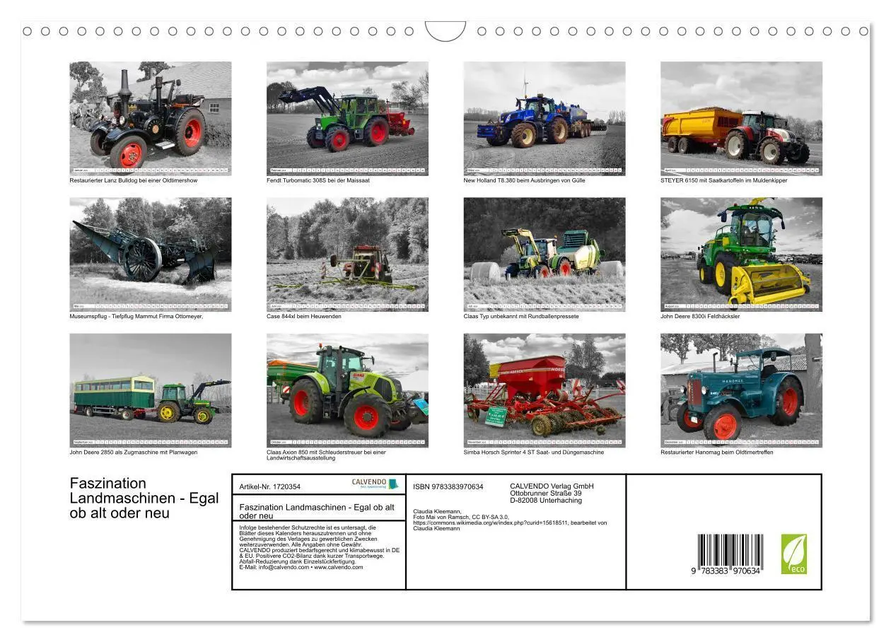 Bild: 9783383970634 | Faszination Landmaschinen - Egal ob alt oder neu (Wandkalender 2025...