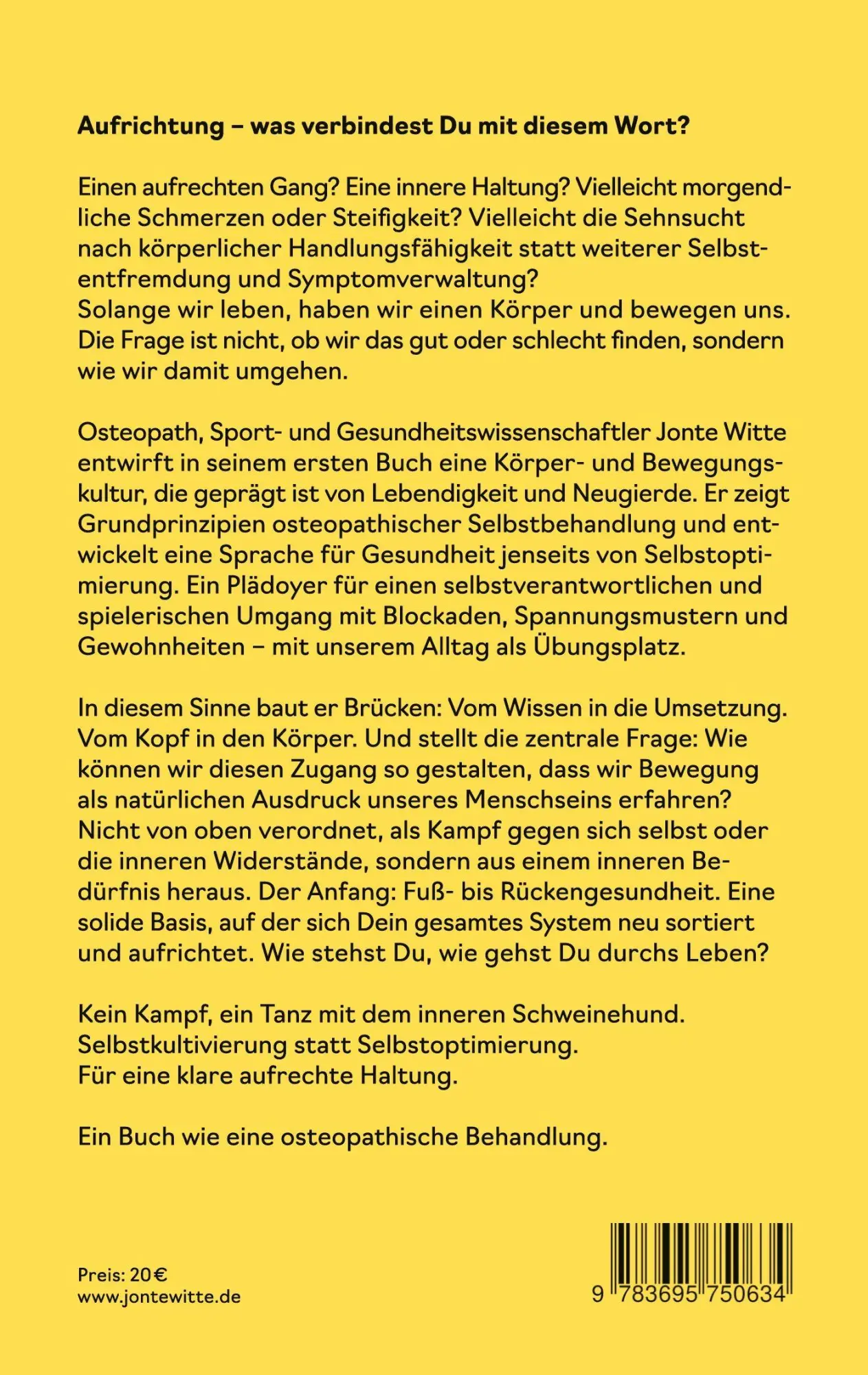 Rückseite: 9783695750634 | Aufrichtung | Die Kunst der Selbstkultivierung - Teil 1 | Jonte Witte