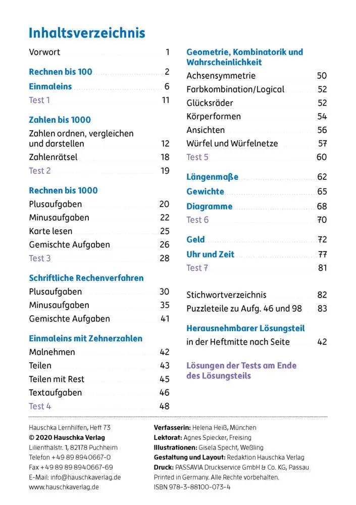 Bild: 9783881000734 | Mathe trainieren 3. Klasse | Helena Heiß | Broschüre | 112 S. | 2023