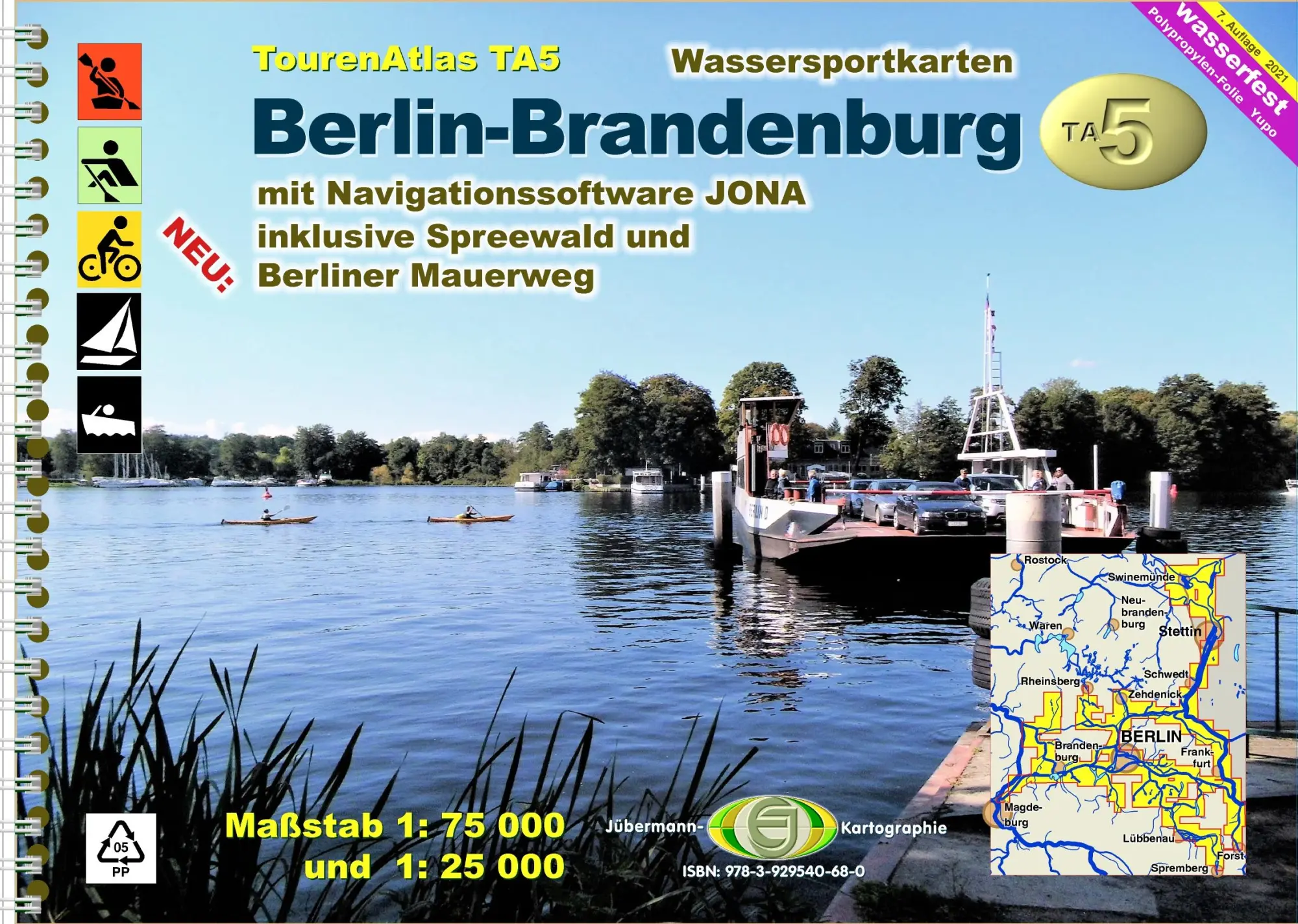 Cover: 9783929540734 | TourenAtlas TA5 Berlin-Brandenburg | Jübermann-Verlag | (Land-)Karte