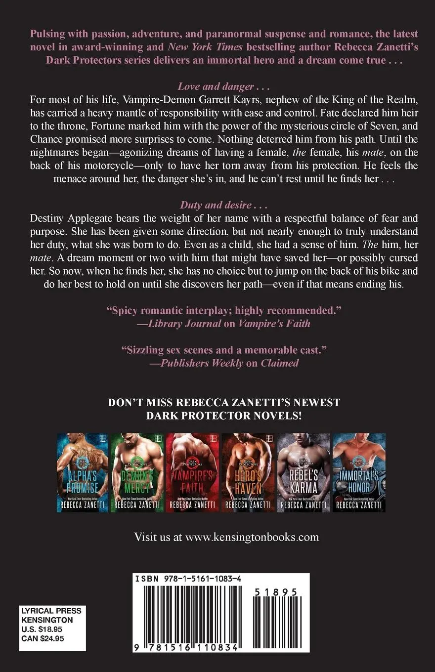 Rückseite: 9781516110834 | Garrett's Destiny | An Action Packed Alpha Vampire Paranormal Romance