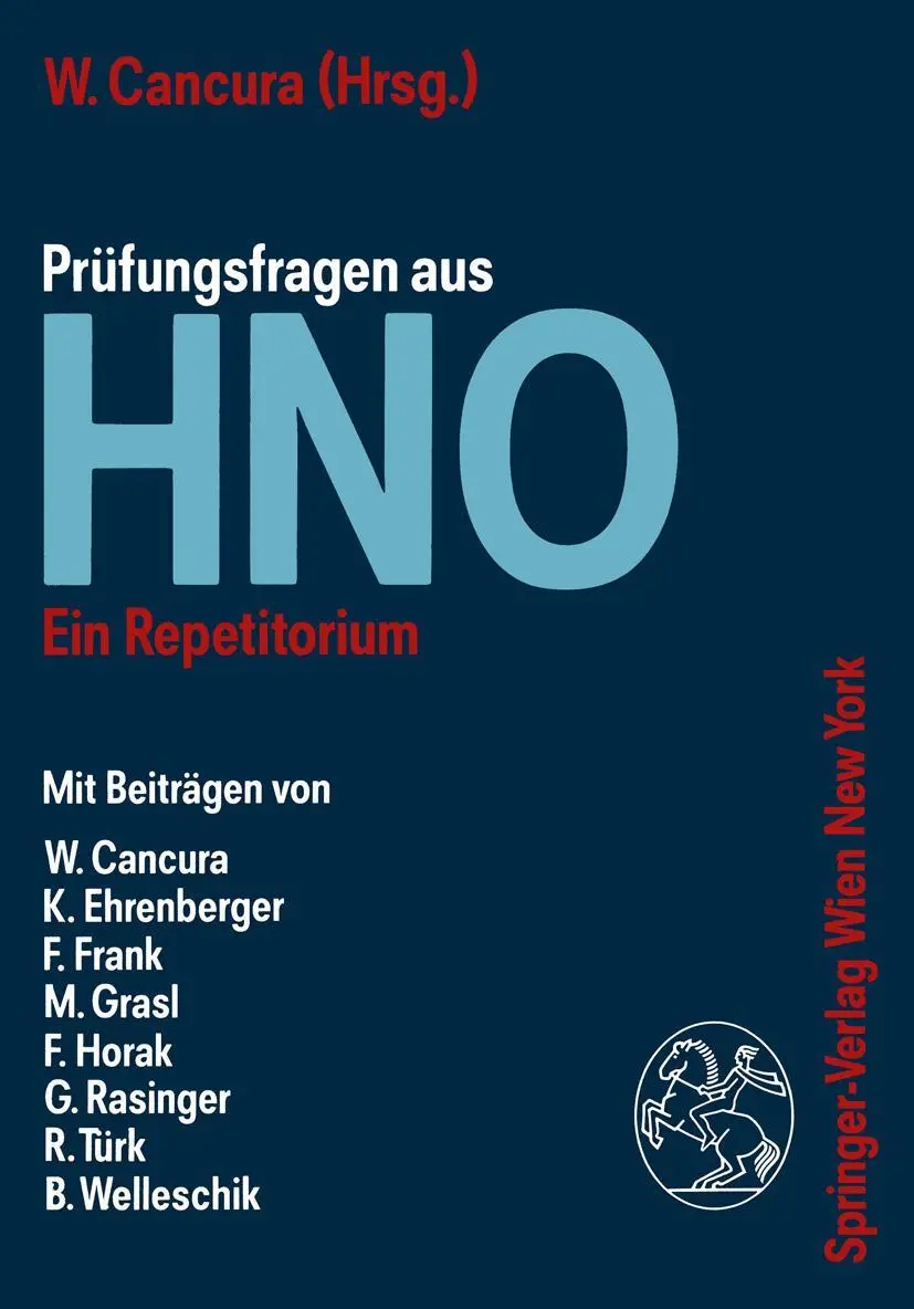 Cover: 9783211820834 | Prüfungsfragen aus HNO | Ein Repetitorium | Walter Cancura | Buch