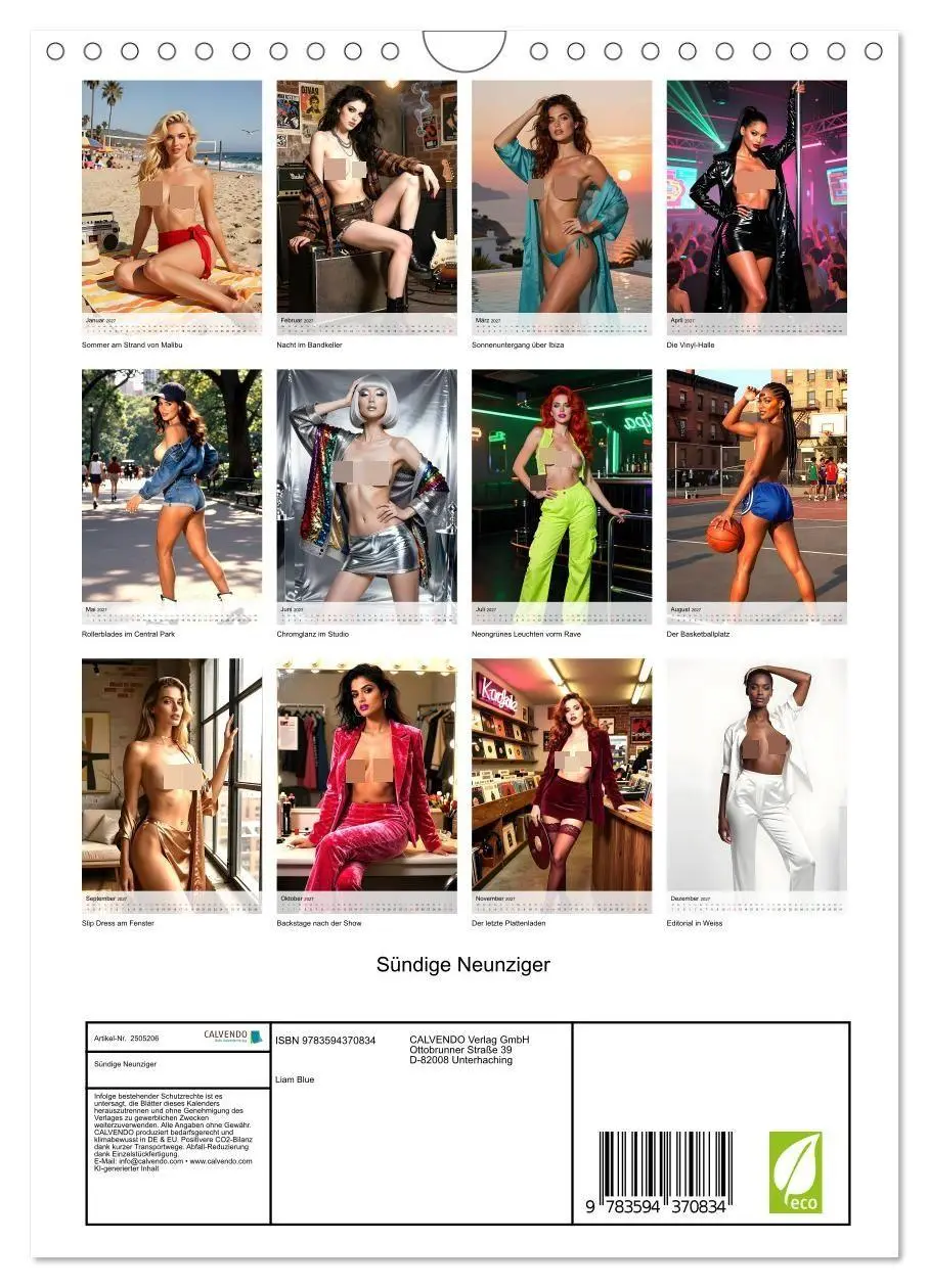 Bild: 9783594370834 | Sündige Neunziger (Wandkalender 2027 DIN A4 hoch), CALVENDO...