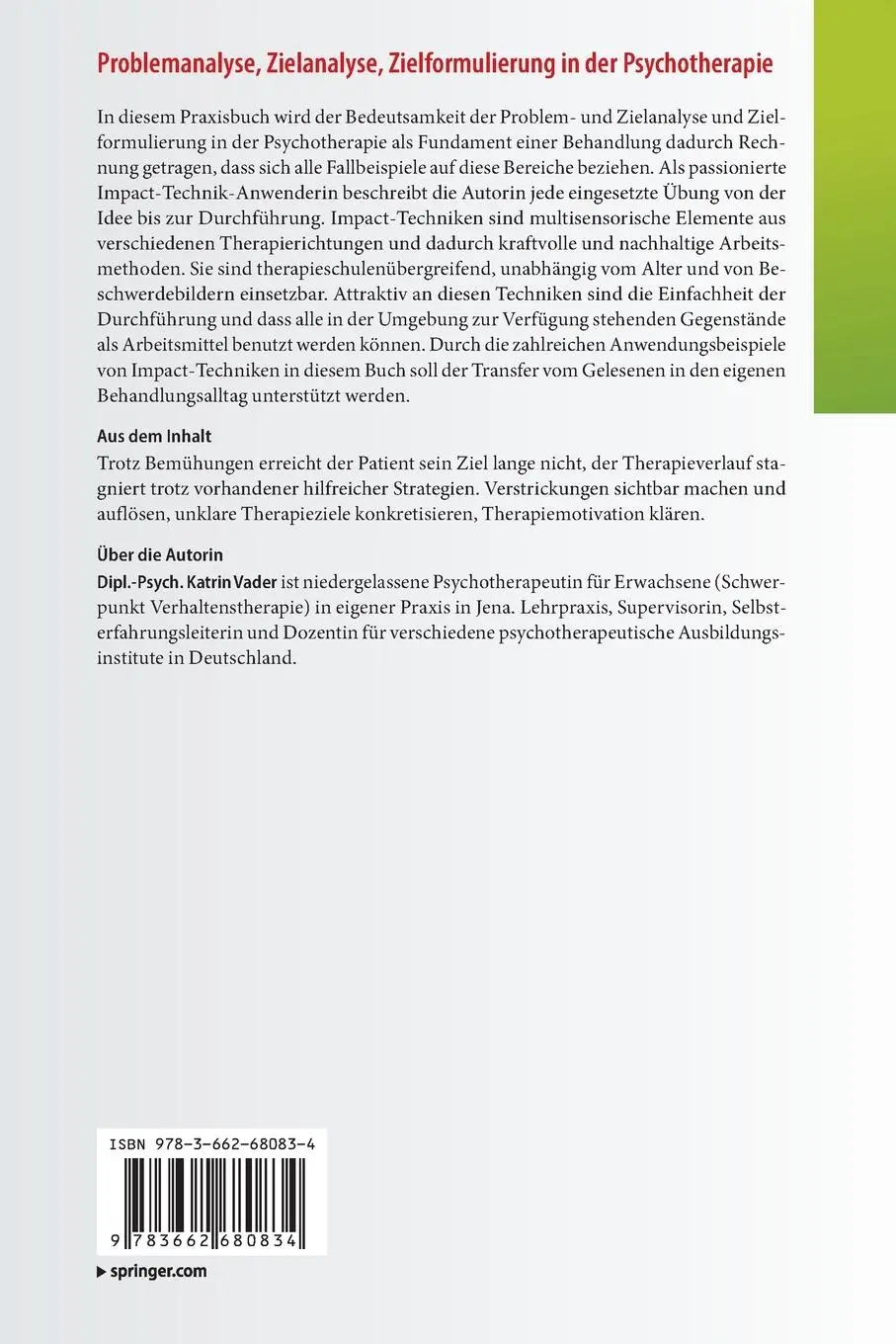 Rückseite: 9783662680834 | Problemanalyse, Zielanalyse, Zielformulierung in der Psychotherapie
