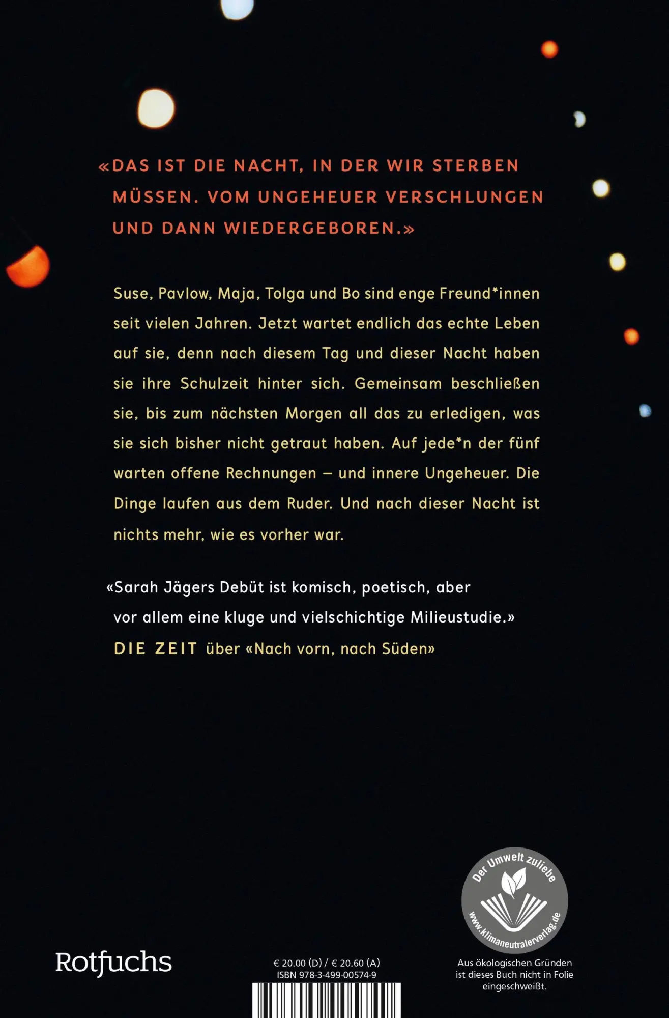 Rückseite: 9783757100834 | Die Nacht so groß wie wir | Jugendroman Für Leserinnen ab 14 Jahren