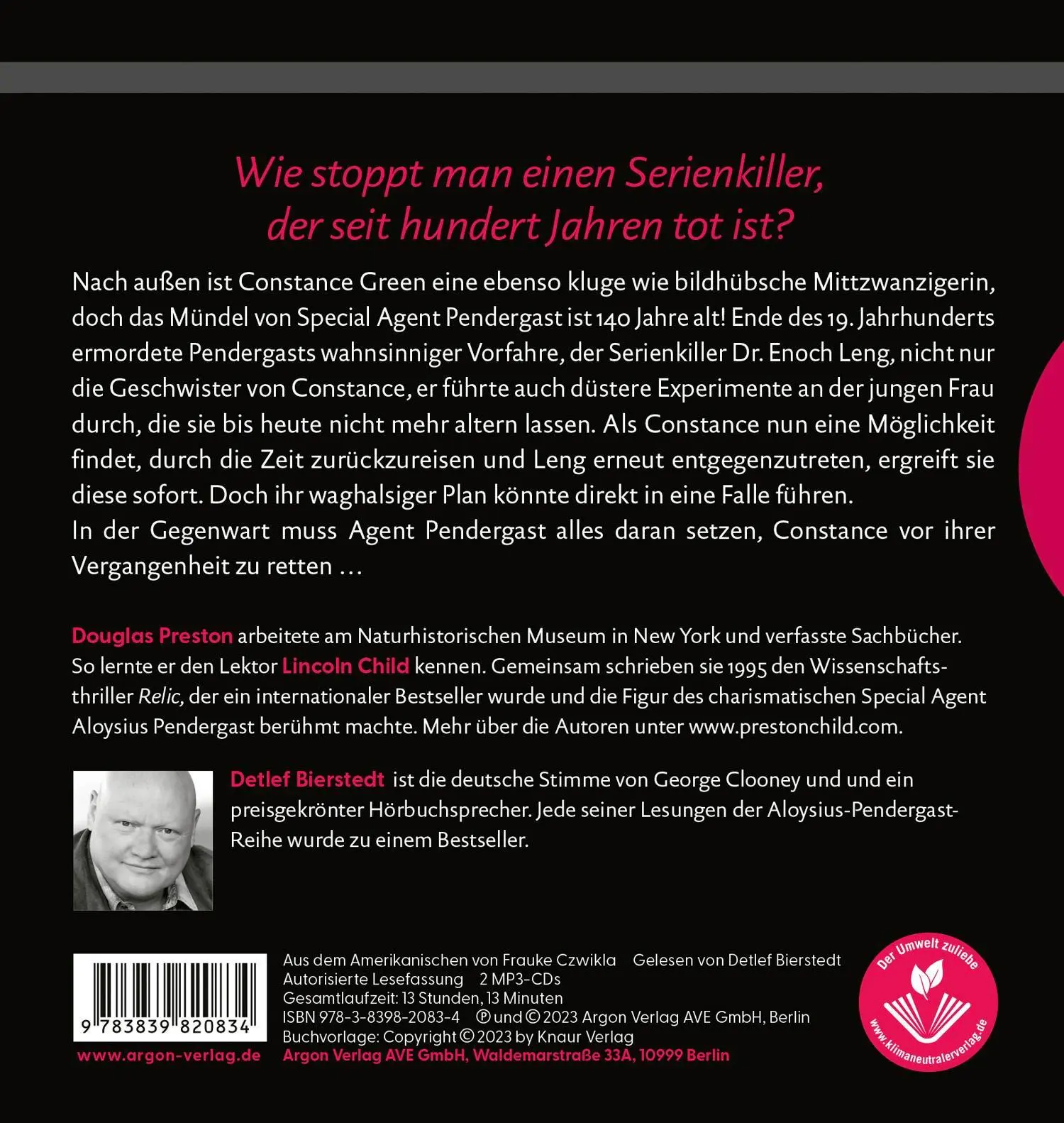 Rückseite: 9783839820834 | Death - Das Kabinett des Dr. Leng | Douglas Preston (u. a.) | MP3