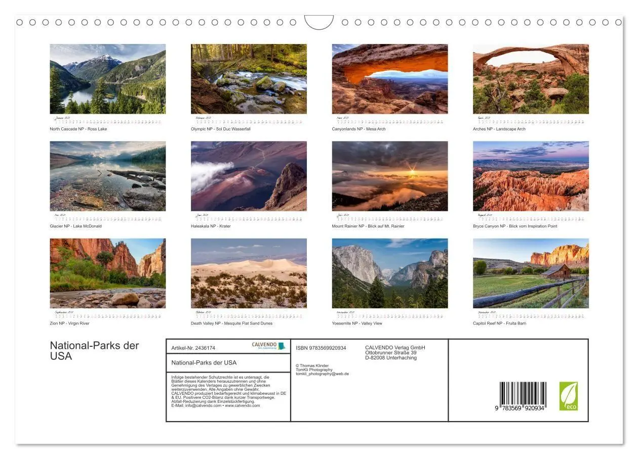 Bild: 9783569920934 | National-Parks der USA (Wandkalender 2027 DIN A3 quer), CALVENDO...