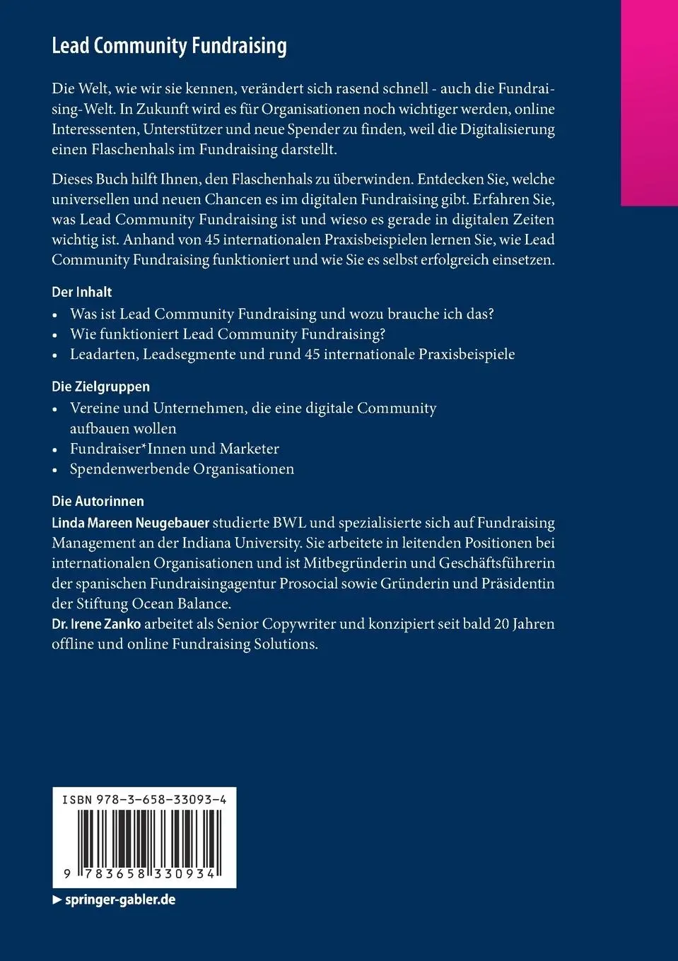Rückseite: 9783658330934 | Lead Community Fundraising | Linda Mareen Neugebauer (u. a.) | Buch