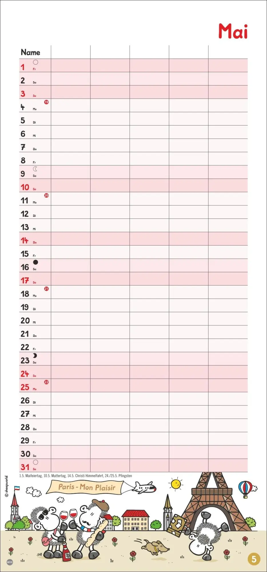 Bild: 9783756410934 | sheepworld Familienplaner 2026 | Heye | Kalender | Spiralbindung
