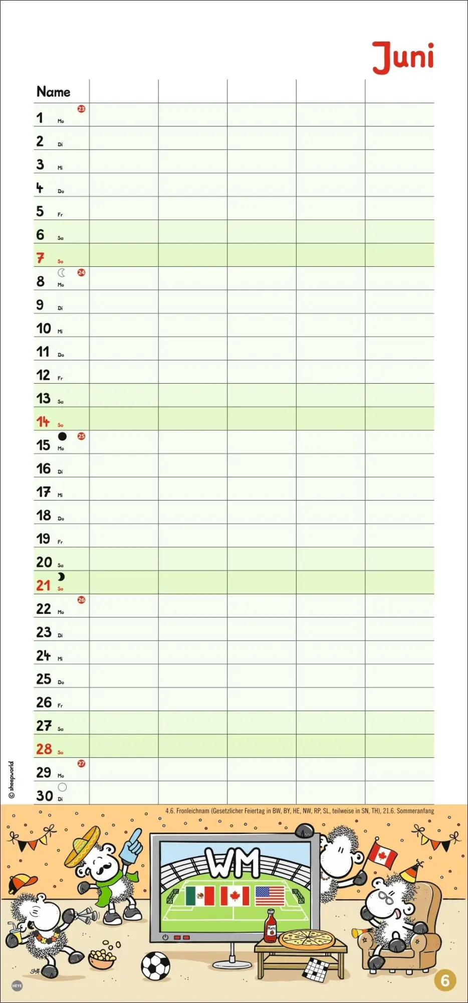 Bild: 9783756410934 | sheepworld Familienplaner 2026 | Heye | Kalender | Spiralbindung