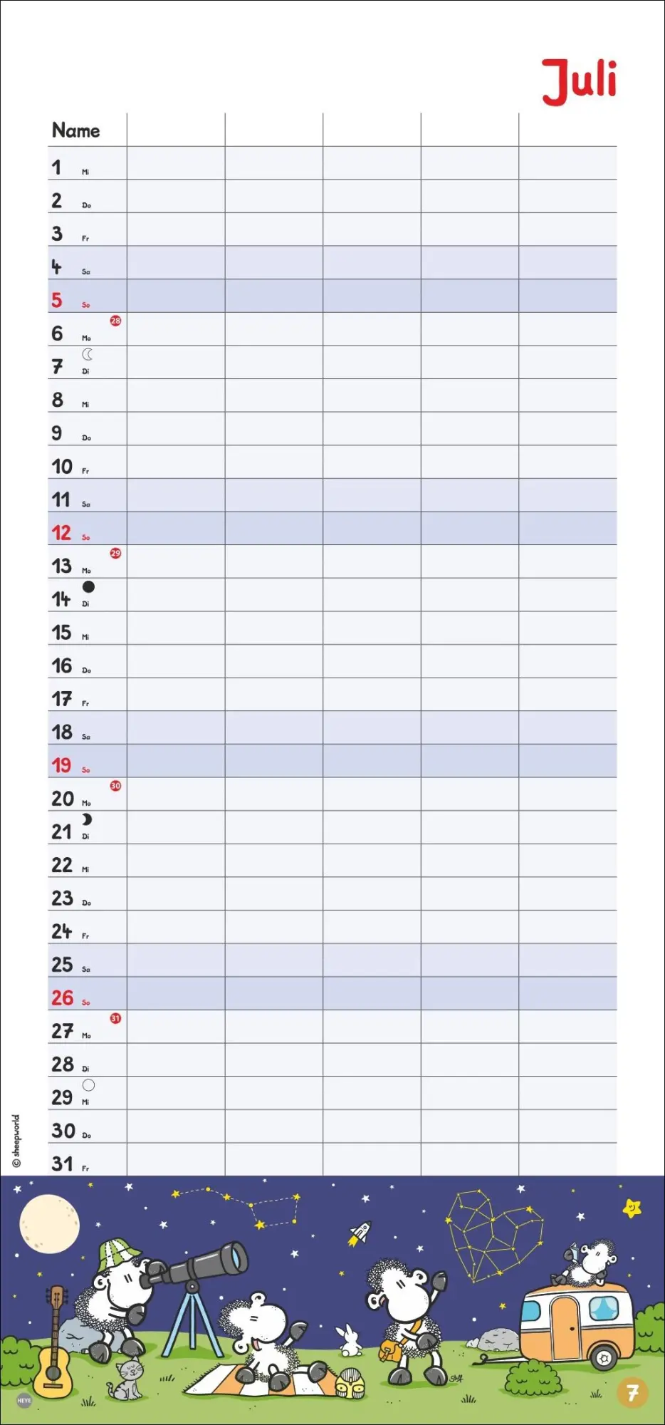 Bild: 9783756410934 | sheepworld Familienplaner 2026 | Heye | Kalender | Spiralbindung