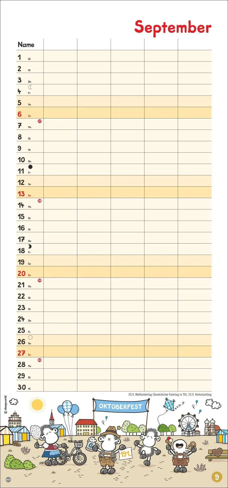 Bild: 9783756410934 | sheepworld Familienplaner 2026 | Heye | Kalender | Spiralbindung