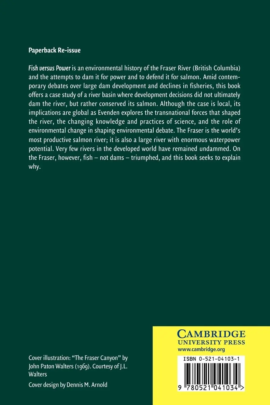 Rückseite: 9780521041034 | Fish Versus Power | An Environmental History of the Fraser River