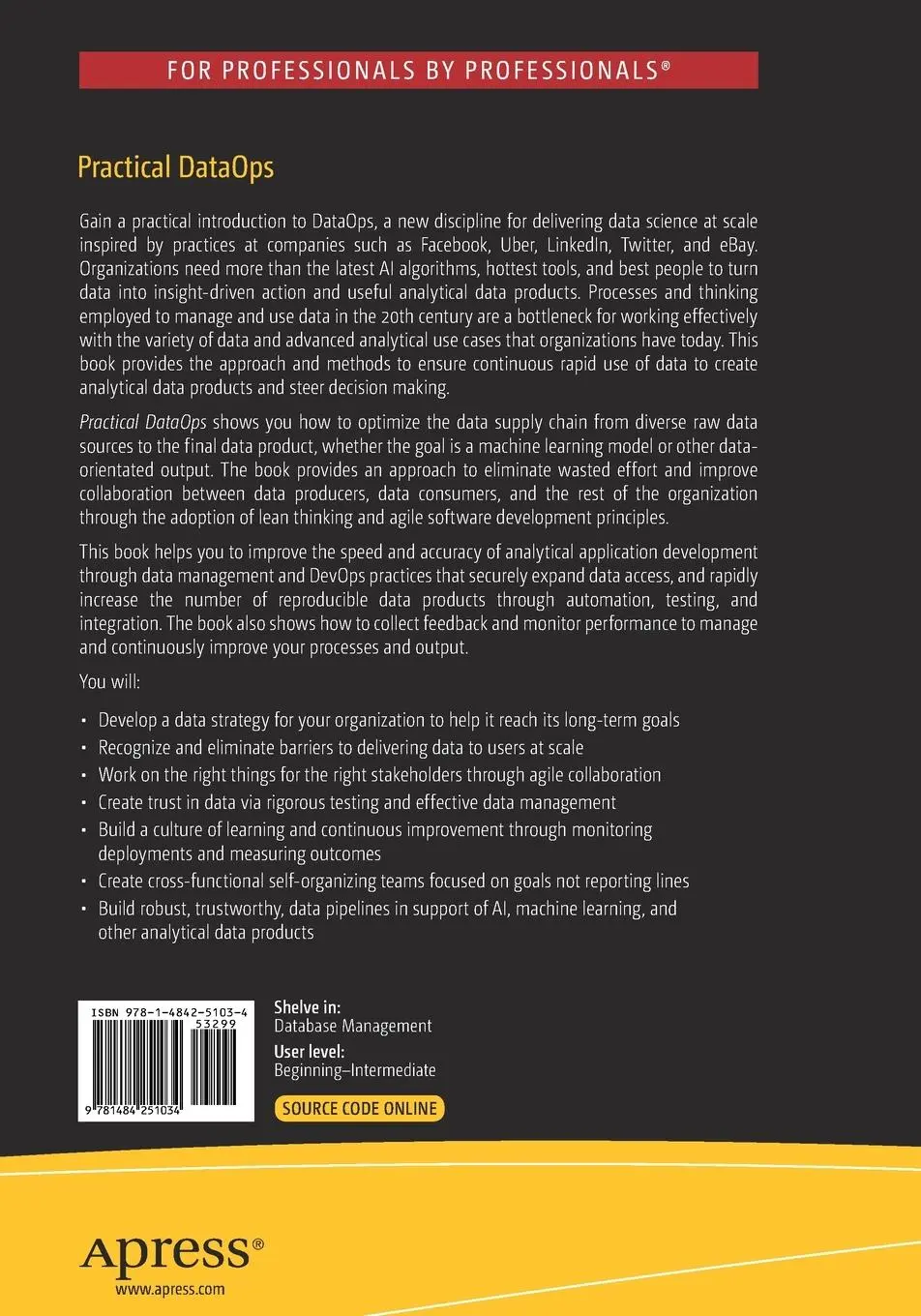 Rückseite: 9781484251034 | Practical DataOps | Delivering Agile Data Science at Scale | Atwal
