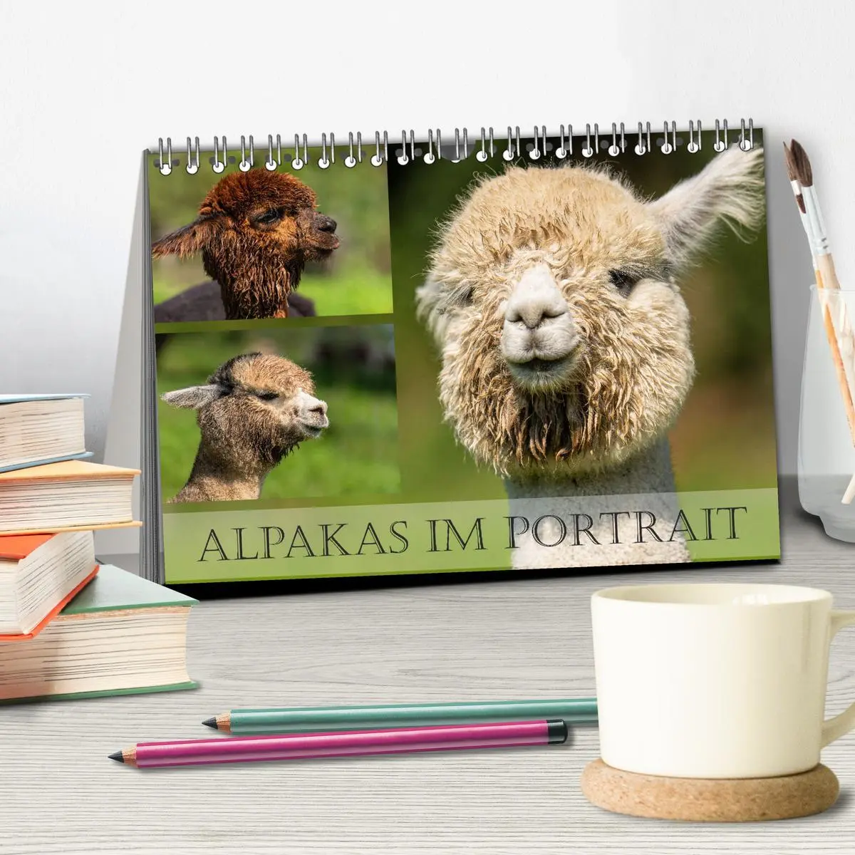 Bild: 9783457491034 | Alpakas im Portrait (Tischkalender 2026 DIN A5 quer), CALVENDO...