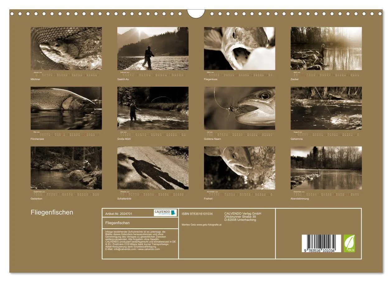 Bild: 9783516101034 | Fliegenfischen (Wandkalender 2026 DIN A3 quer), CALVENDO...