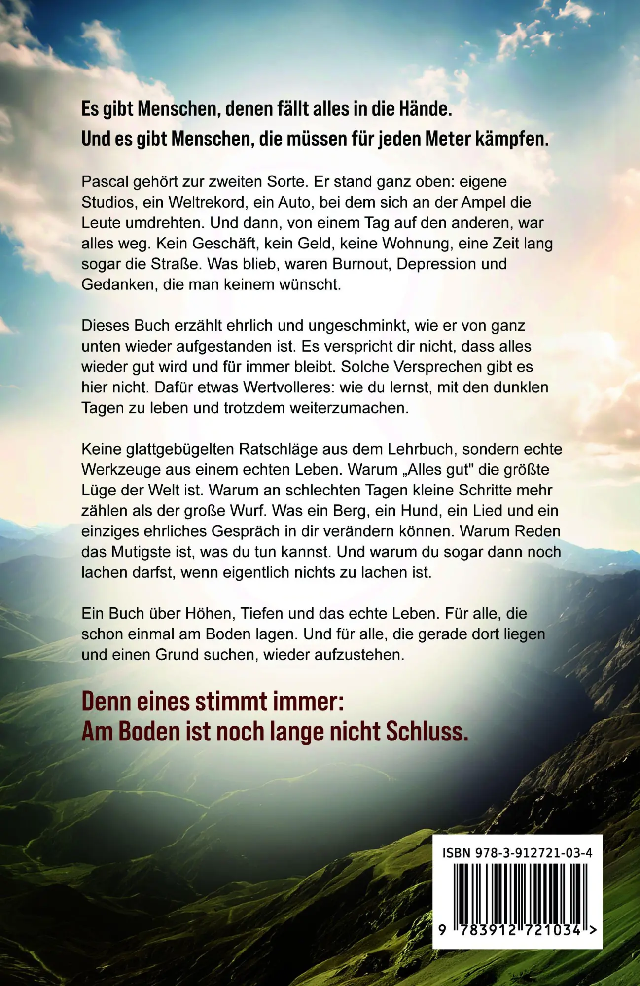 Rückseite: 9783912721034 | Am Boden ist noch nicht Schluss | Pascal Minder | Taschenbuch | 2026