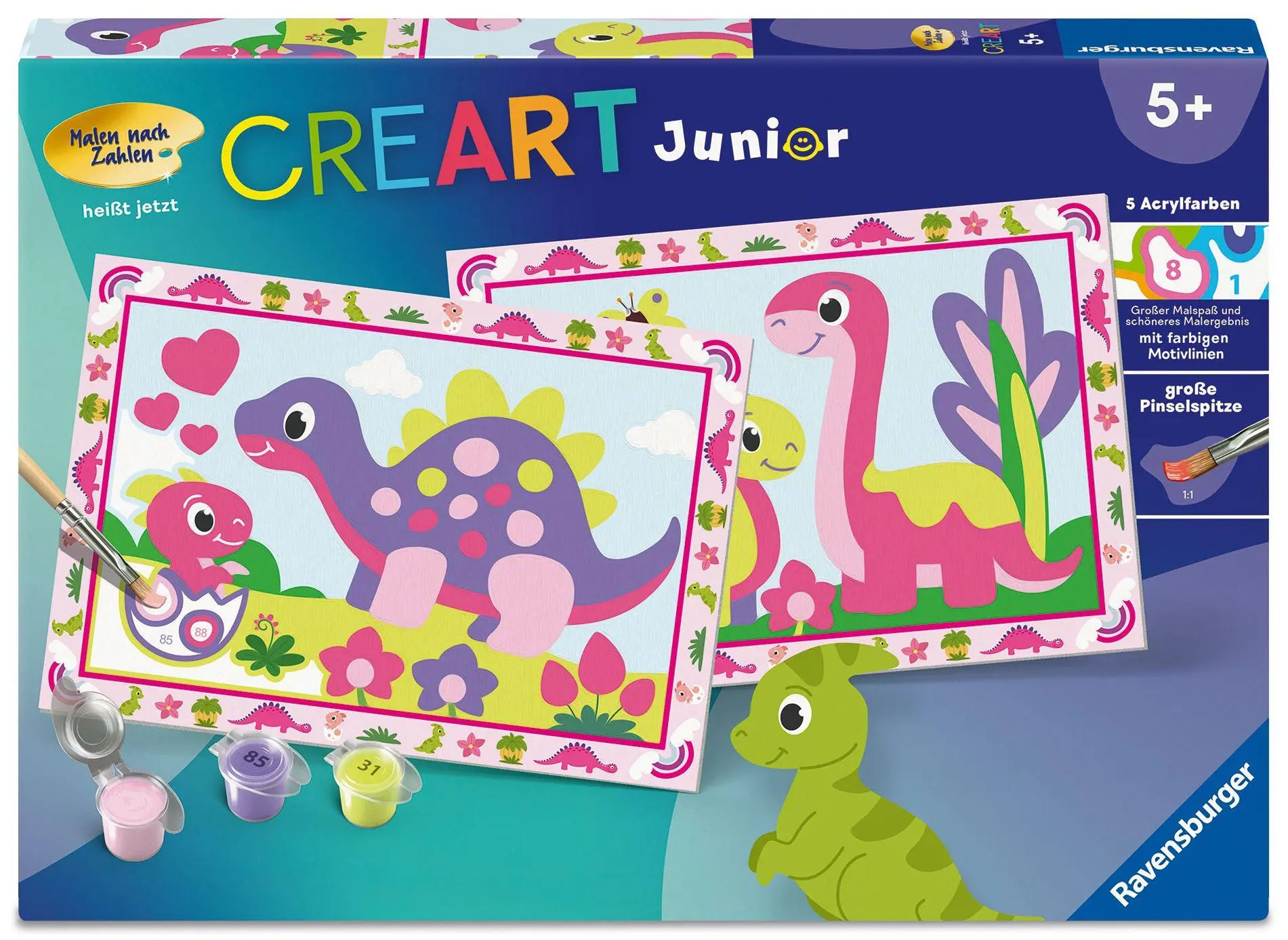 Cover: 4005555231134 | CreArt, Malen nach Zahlen Junior - Bunte Dinosaurier | Spiel | Deutsch
