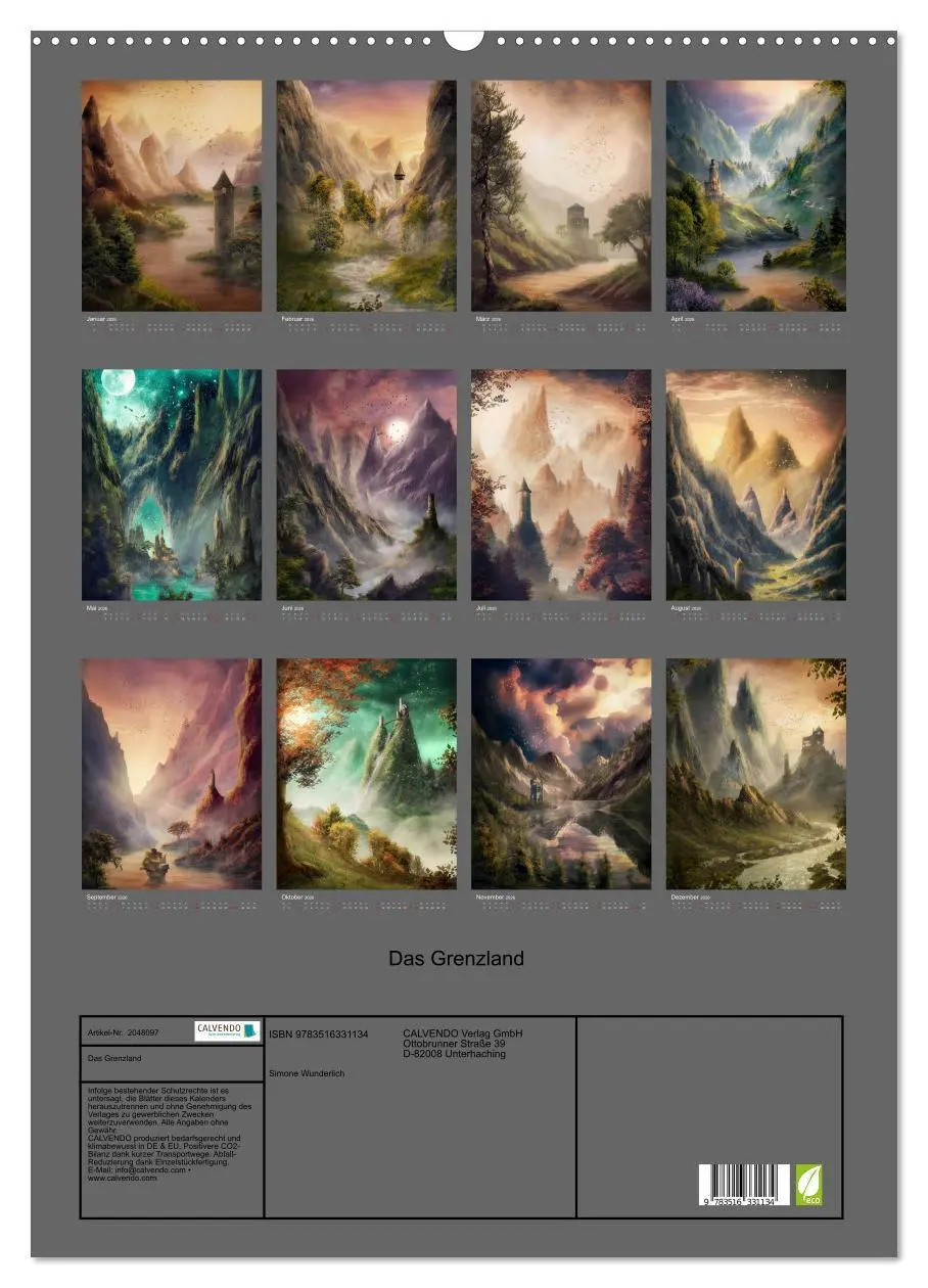 Bild: 9783516331134 | Das Grenzland (Wandkalender 2026 DIN A2 hoch), CALVENDO Monatskalender