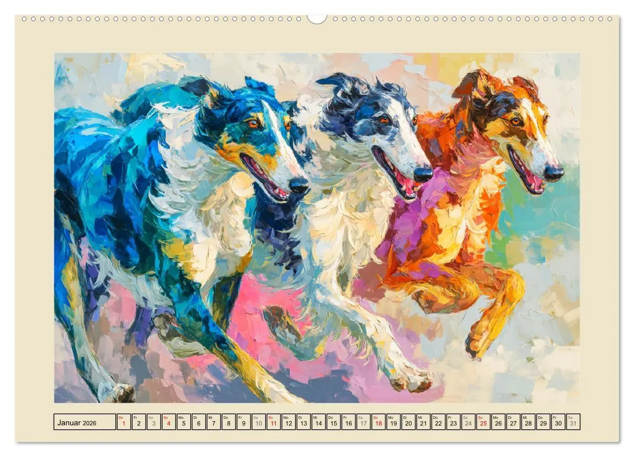 Bild: 9783516711134 | Barsoi im Farbenspiel. Elegante Windhunde in moderner Öloptik...