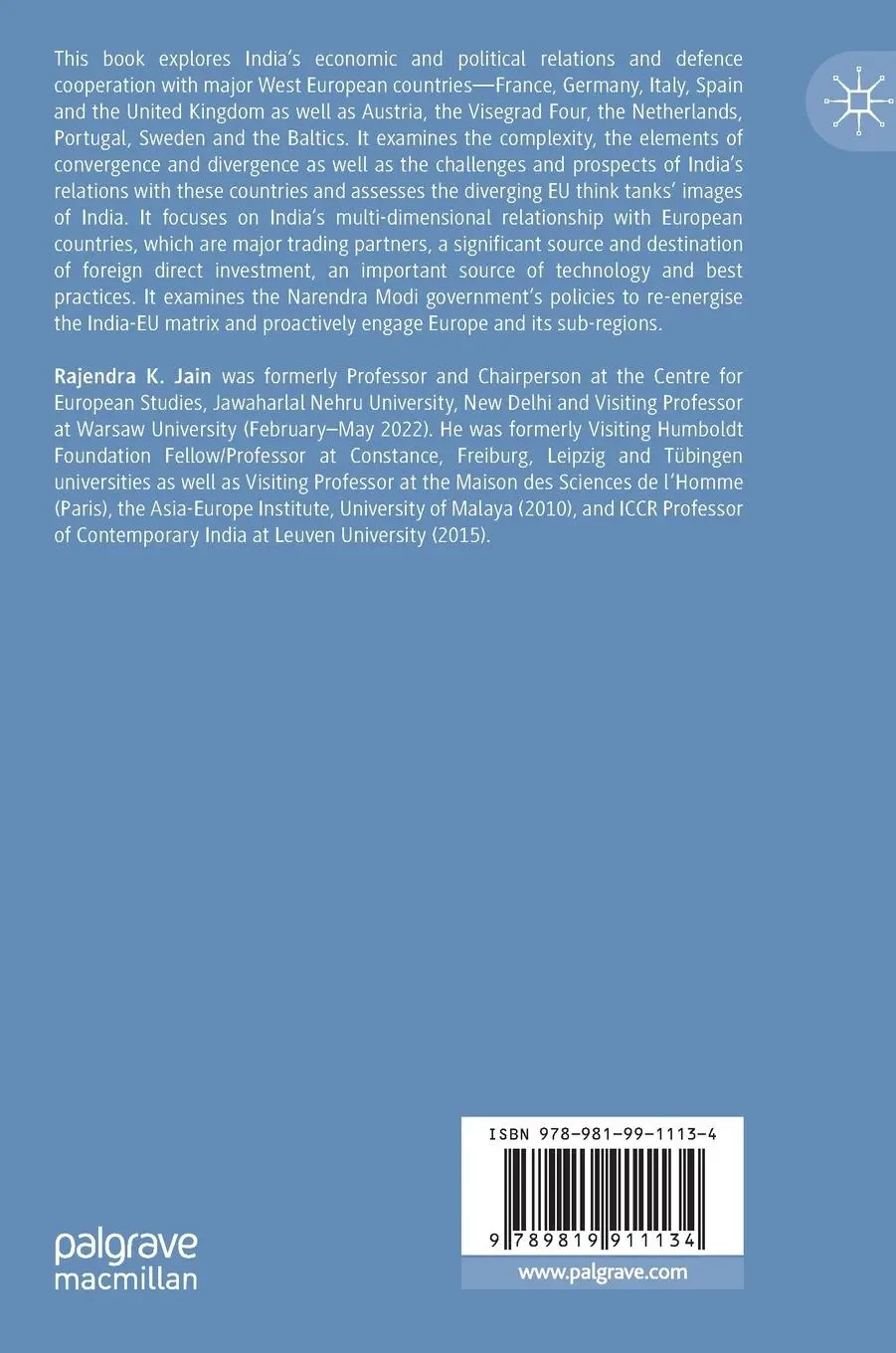 Rückseite: 9789819911134 | India and Europe in a Changing World | Rajendra K. Jain | Buch | xvii
