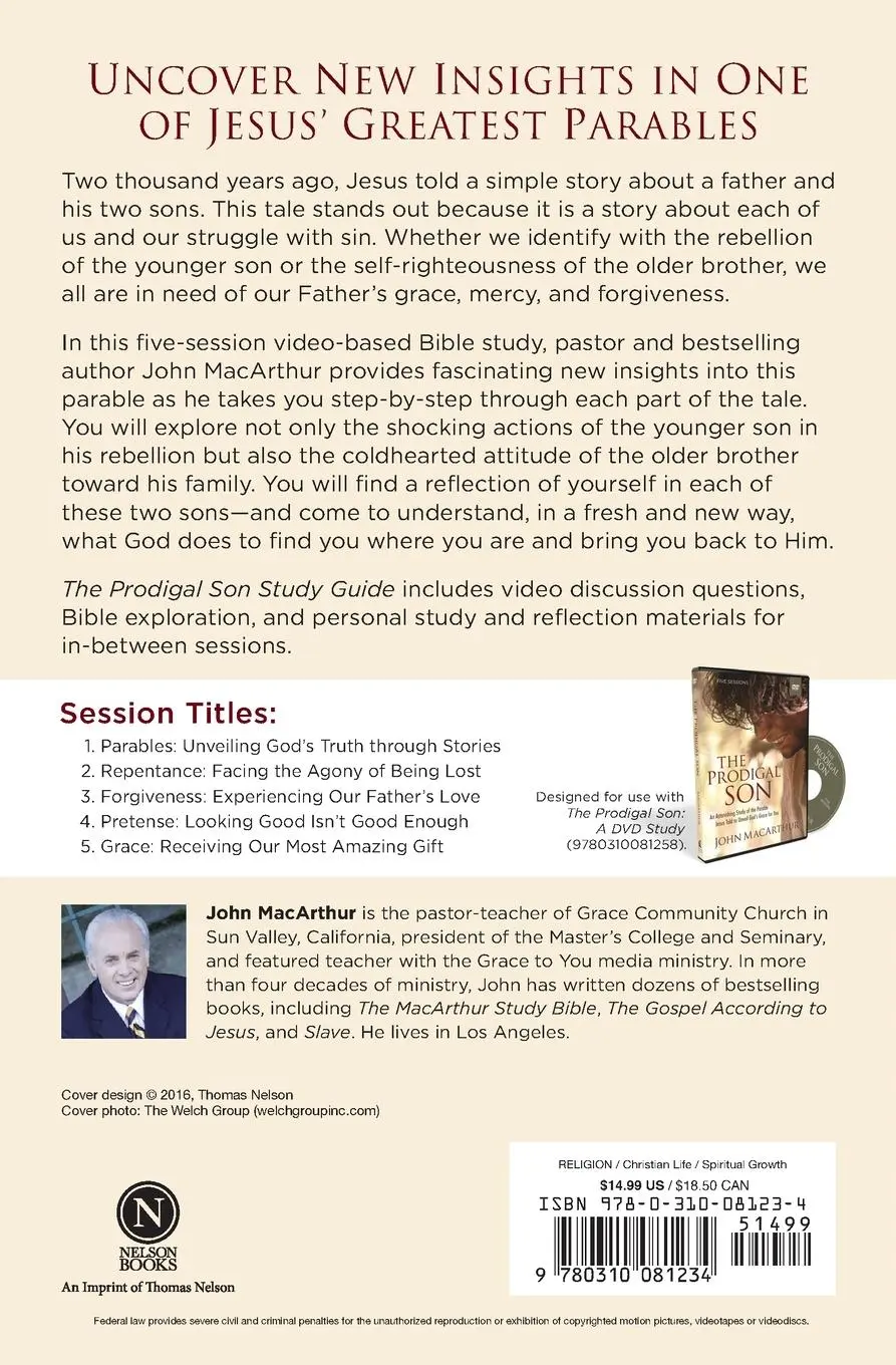Rückseite: 9780310081234 | The Prodigal Son Study Guide | John F. Macarthur | Taschenbuch | 2016