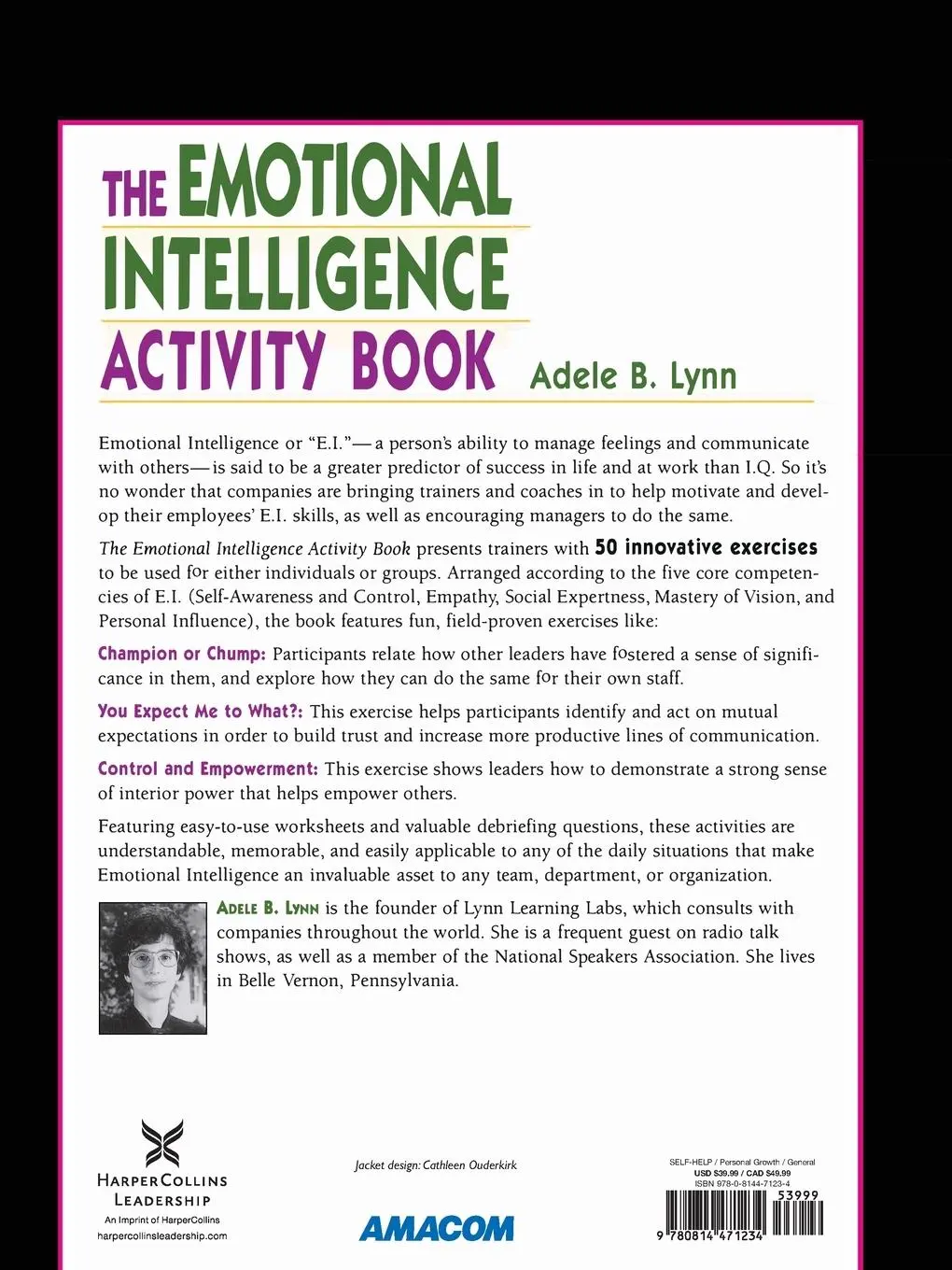 Rückseite: 9780814471234 | The Emotional Intelligence Activity Book | Adele Lynn | Taschenbuch