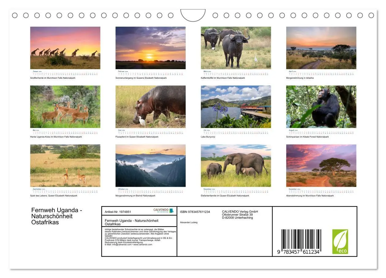 Bild: 9783457611234 | Fernweh Uganda - Naturschönheit Ostafrikas (Wandkalender 2026 DIN...
