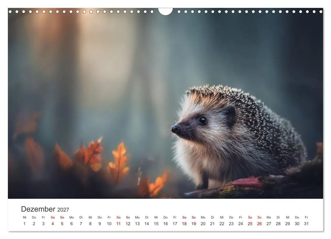 Bild: 9783516941234 | Rund, stachlig, munter - Ein Jahr mit Igeln (Wandkalender 2027 DIN...