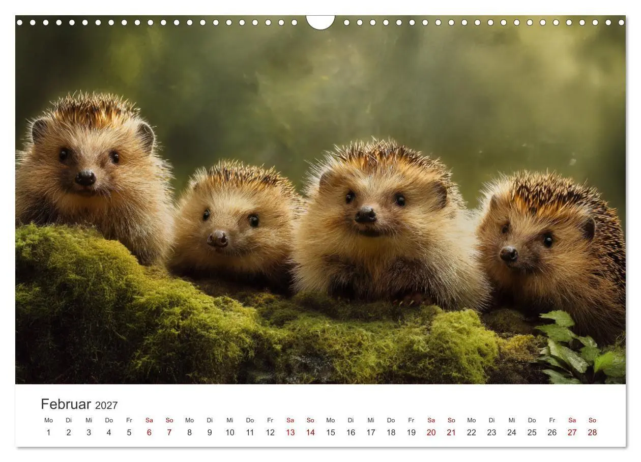 Bild: 9783516941234 | Rund, stachlig, munter - Ein Jahr mit Igeln (Wandkalender 2027 DIN...