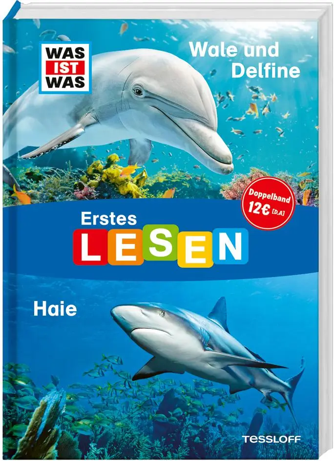 Cover: 9783788681234 | WAS IST WAS Erstes Lesen Doppelband 4. Wale und Delfine/Haie | Braun