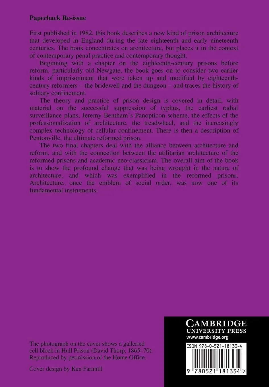 Rückseite: 9780521181334 | The Fabrication of Virtue | English Prison Architecture, 1750 1840