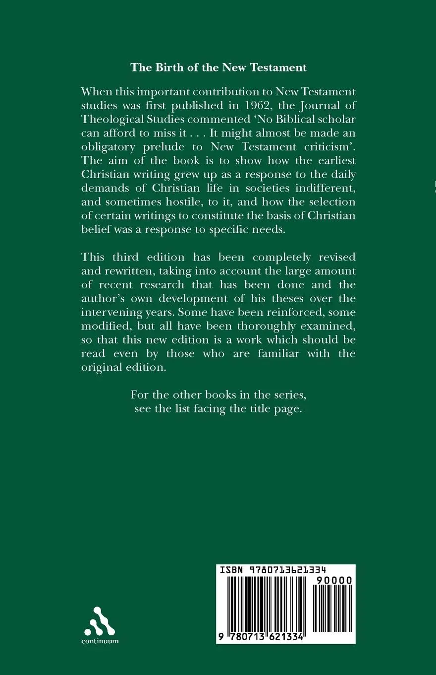 Rückseite: 9780713621334 | Birth of the New Testament | C. F. D. Moule | Taschenbuch | Englisch