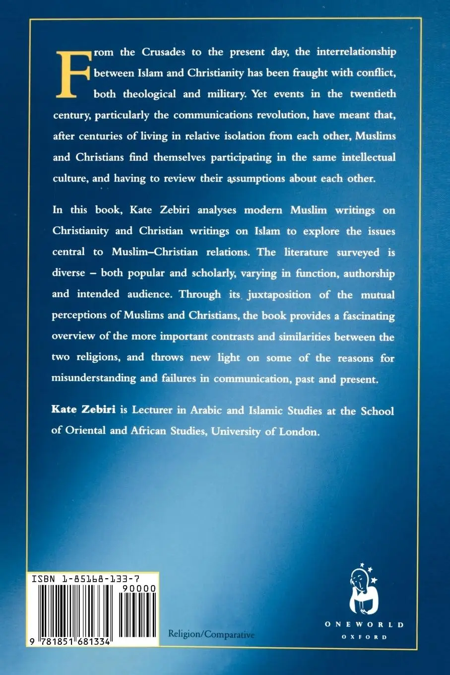 Rückseite: 9781851681334 | Muslims and Christians Face to Face | Kate Zebiri | Taschenbuch | 2003