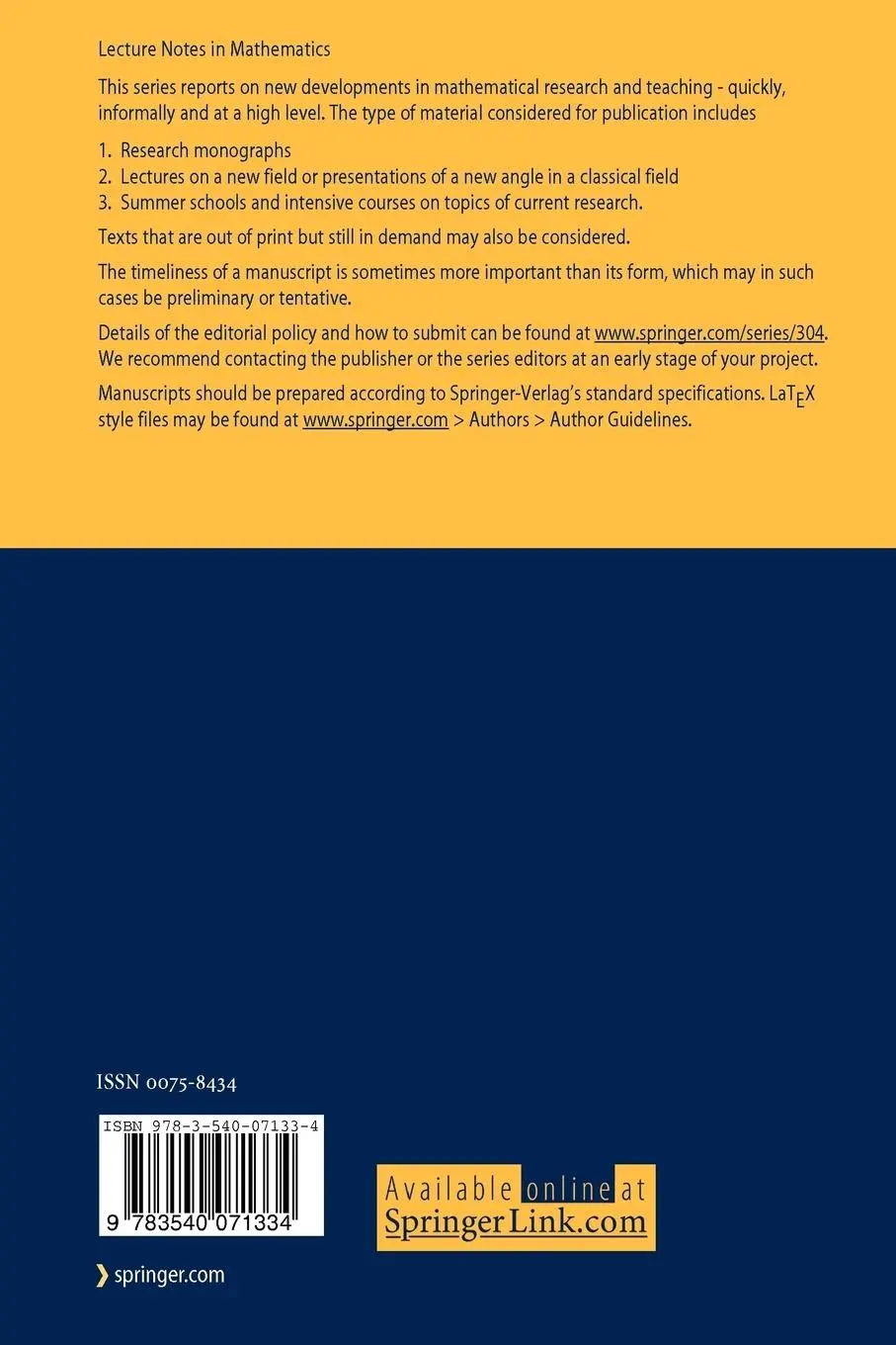 Rückseite: 9783540071334 | Riemannsche Geometrie im Großen | Detlef Gromoll (u. a.) | Taschenbuch