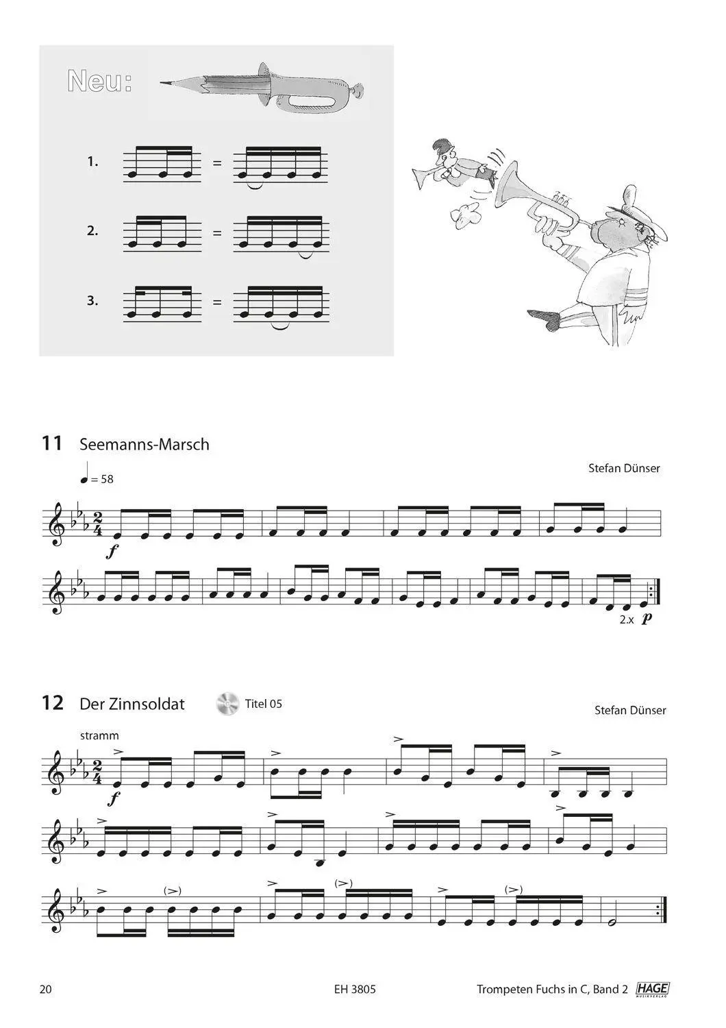Bild: 9783866261334 | Trompeten Fuchs 2, Ausgabe in C für Posaunenchor | Stefan Dünser
