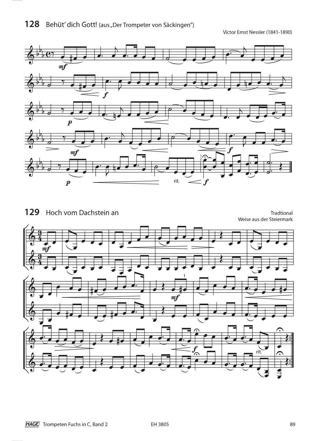 Bild: 9783866261334 | Trompeten Fuchs 2, Ausgabe in C für Posaunenchor | Stefan Dünser