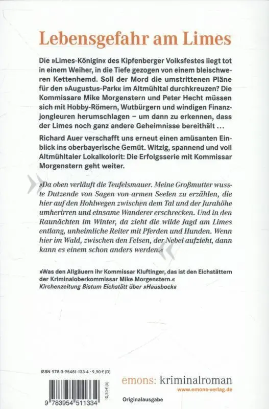 Rückseite: 9783954511334 | Teufelsmauer | Richard Auer | Taschenbuch | Oberbayern Krimi | 254 S.