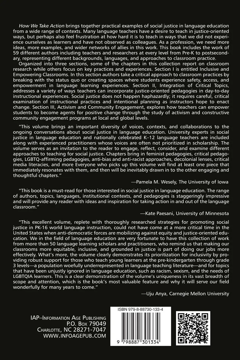 Rückseite: 9798887301334 | How We Take Action | Social Justice in PK-16 Language Classrooms