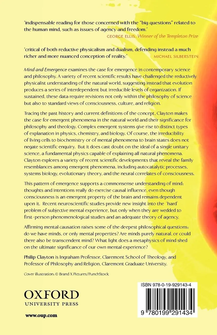 Rückseite: 9780199291434 | Mind and Emergence | From Quantum to Consciousness | Philip Clayton