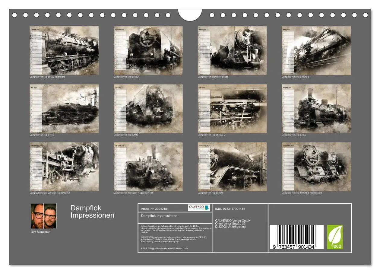 Bild: 9783457901434 | Dampflok Impressionen (Wandkalender 2026 DIN A4 quer), CALVENDO...
