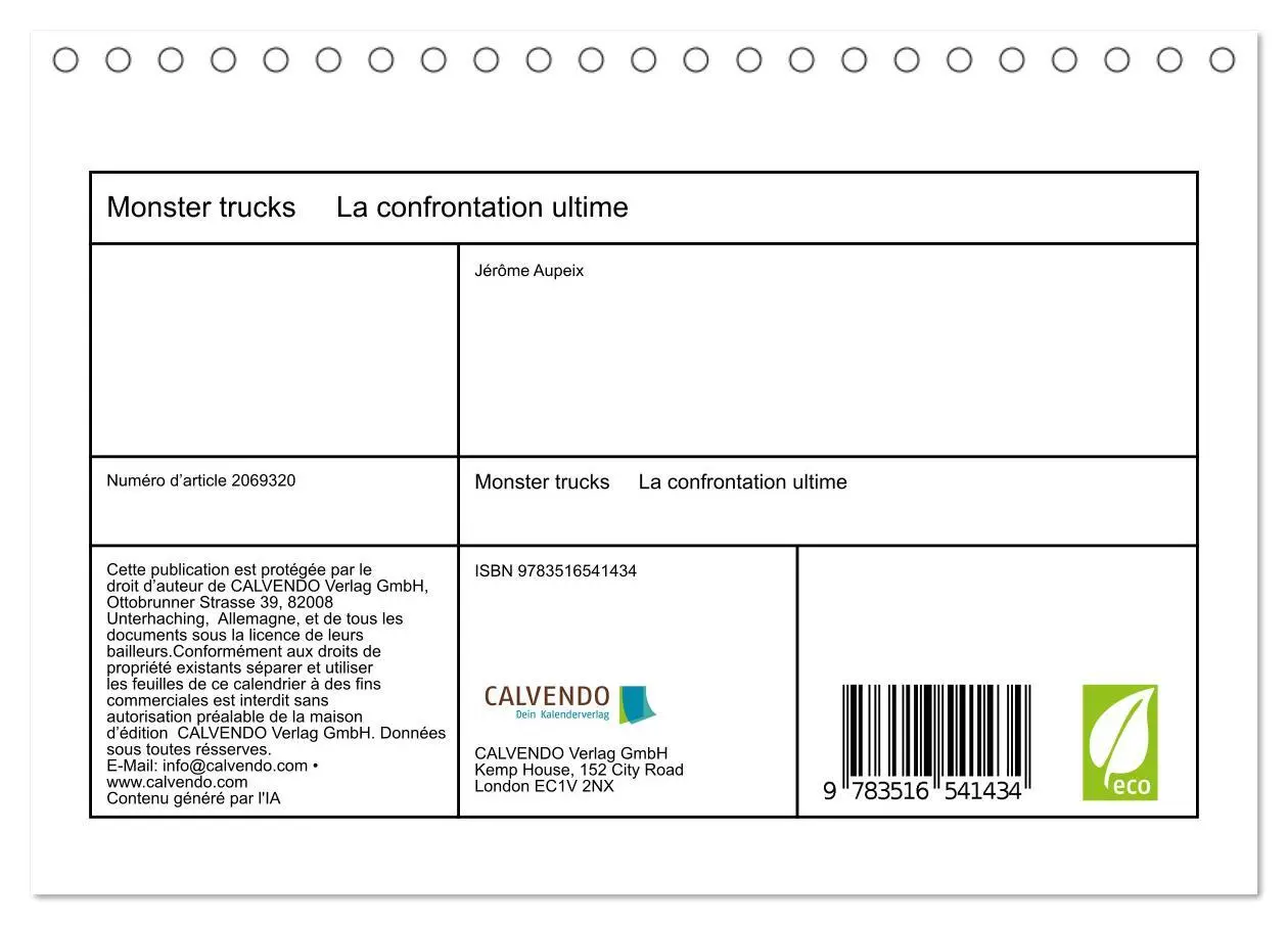 Bild: 9783516541434 | Monster trucks La confrontation ultime (Calendrier de bureau 2026...