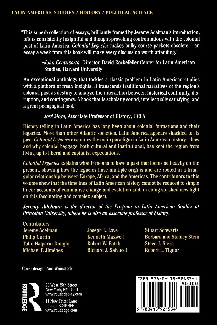 Rückseite: 9780415921534 | Colonial Legacies | Jeremy Adelman | Taschenbuch | Englisch | 1999