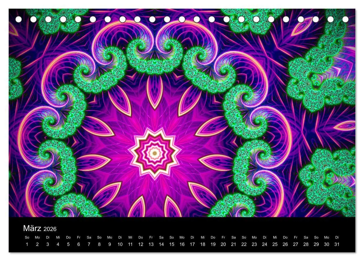 Bild: 9783457751534 | mandala-art (Tischkalender 2026 DIN A5 quer), CALVENDO Monatskalender