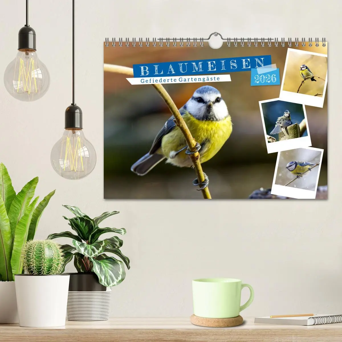 Bild: 9783457821534 | Gefiederte Gartengäste, Blaumeisen (Wandkalender 2026 DIN A4 quer),...