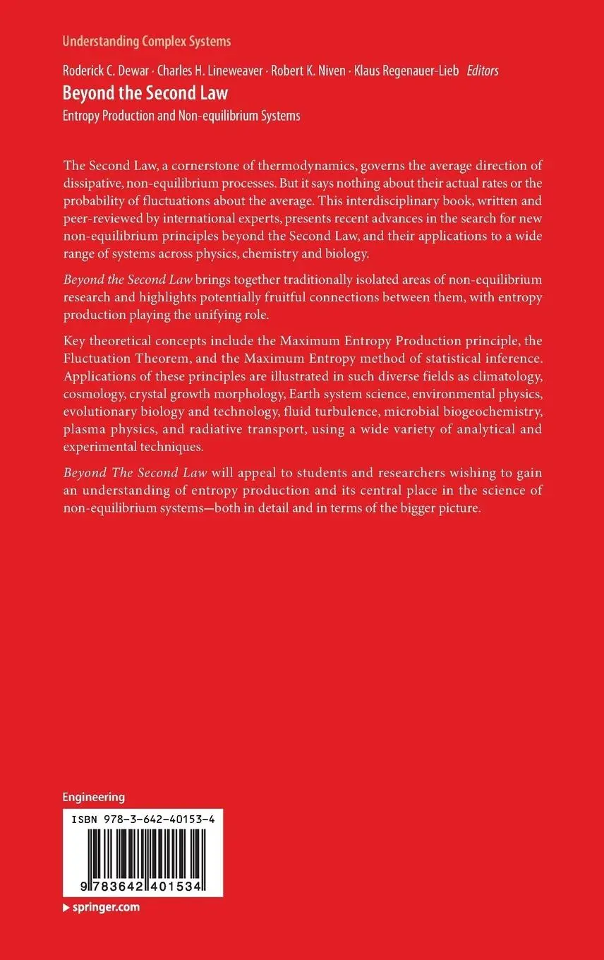 Rückseite: 9783642401534 | Beyond the Second Law | Entropy Production and Non-equilibrium Systems