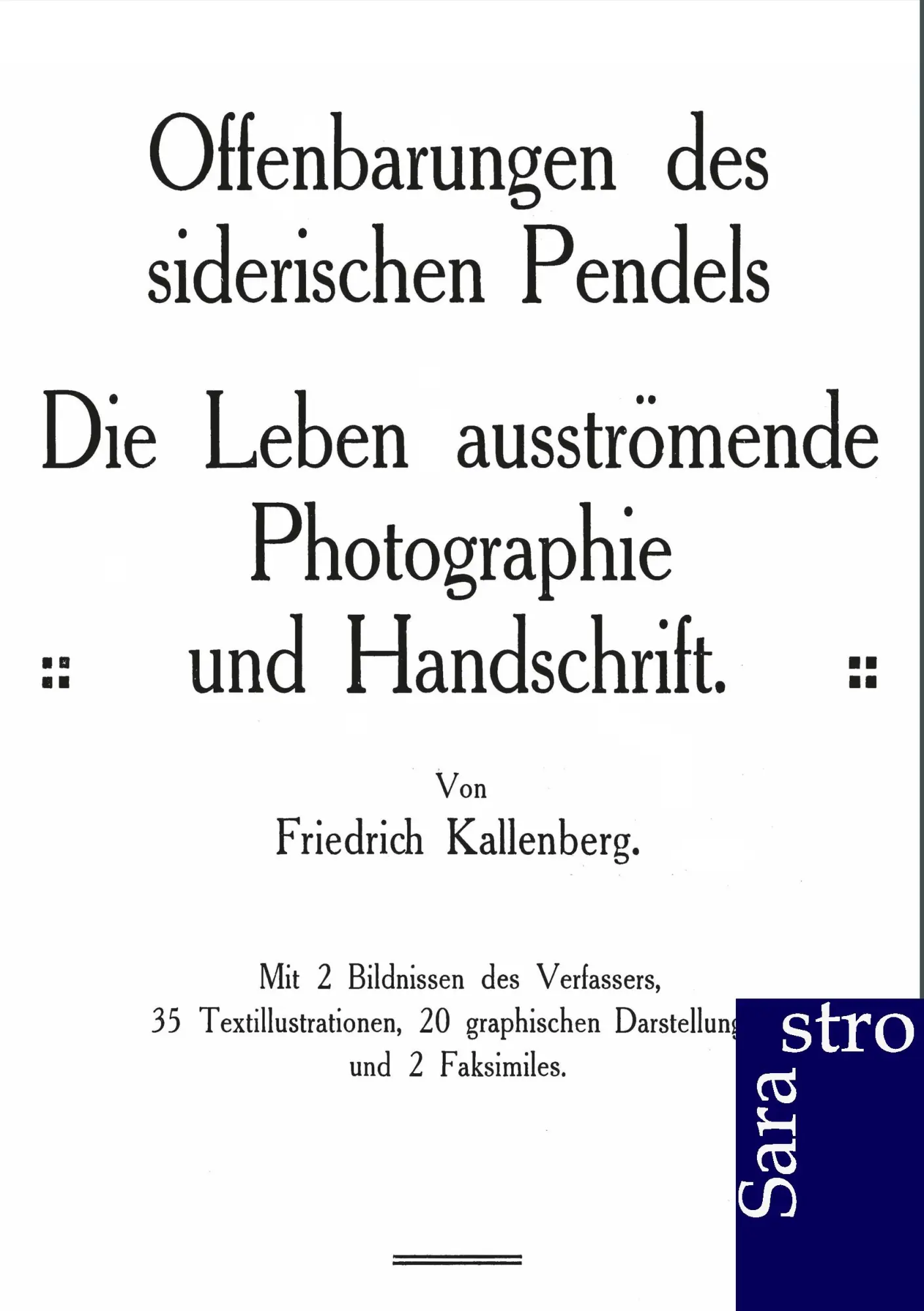 Cover: 9783864711534 | Offenbarungen des siderischen Pendels | Friedrich Kallenberg | Buch