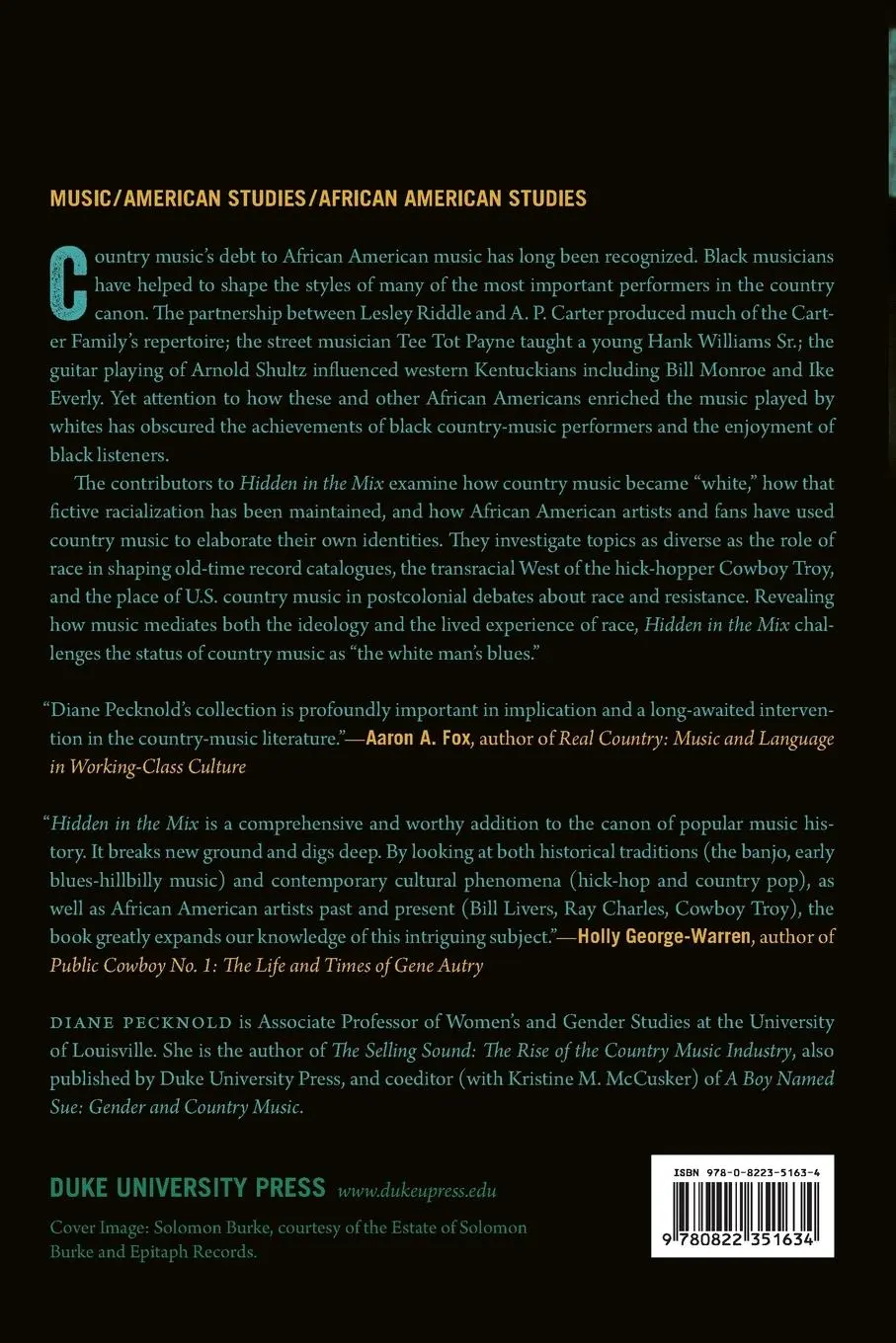 Rückseite: 9780822351634 | Hidden in the Mix | The African American Presence in Country Music